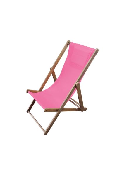 Katlanır Ahşap Şezlong (Pembe)