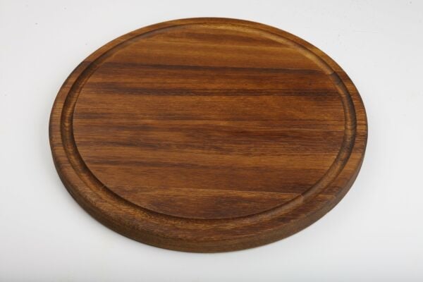 Yuvarlak Kanallı Pizza & Burger Tahta 42cm
