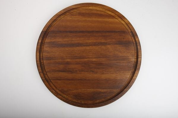 Yuvarlak Kanallı Pizza & Burger Tahta 42cm