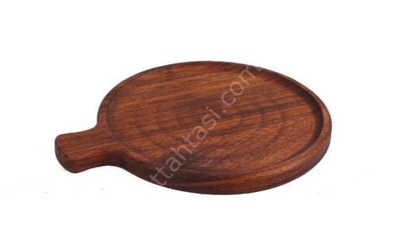 Küçük Saplı İçi Çukur Pizza Tahtası 28x33 cm