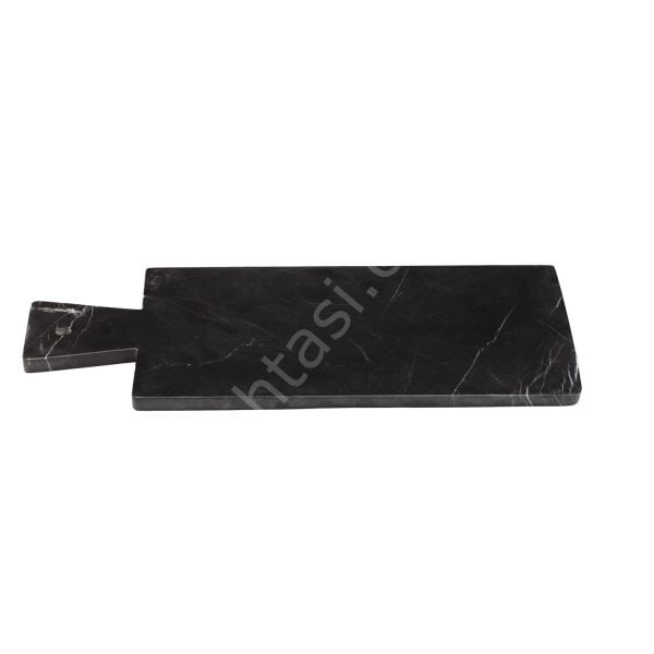 Saplı Siyah Mermer Sunum 45x18 cm