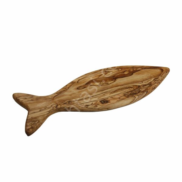 Balık Formlu Zeytin Ağacı Tabak 47x17 cm