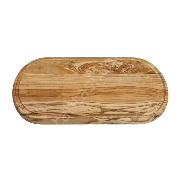 Oval Kenarlı Zeytin Ağacı Sunum Tahtası 34x19 cm