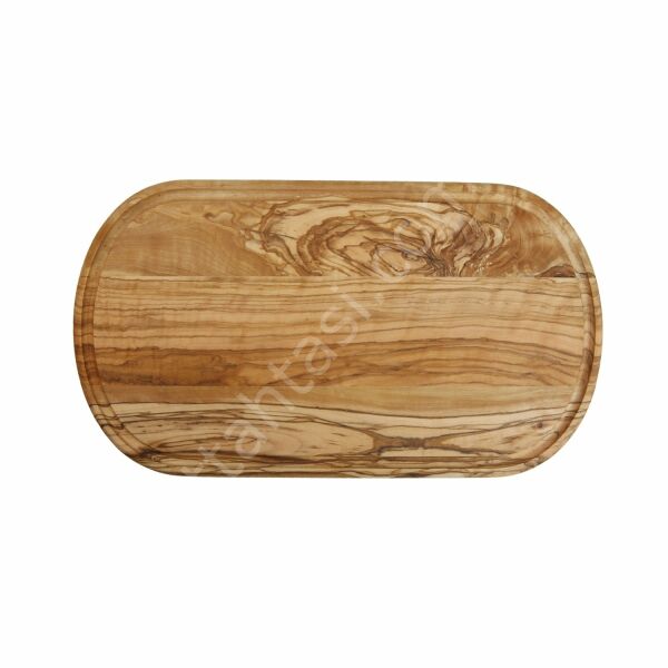 Oval Kenarlı Zeytin Ağacı Sunum Tahtası 34x19 cm