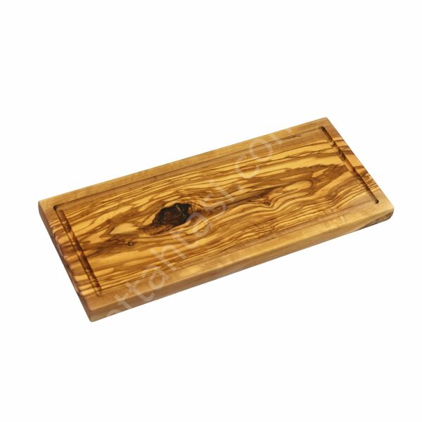 Zeytin Ağacı Kanallı Sunum Tahtası 44x19 cm