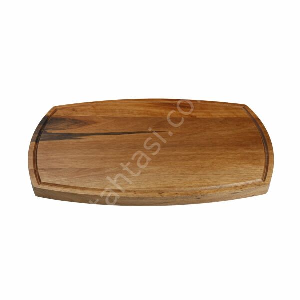 Dört Kenarı Oval Ceviz Ağacı Tahta 27x47 cm