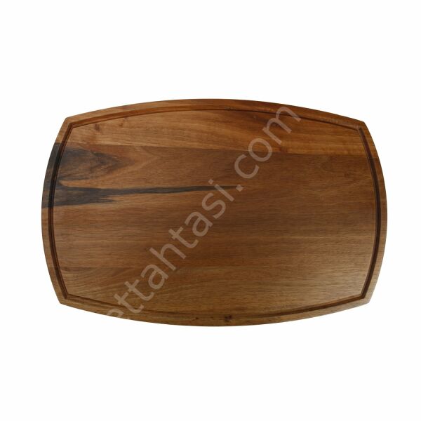 Dört Kenarı Oval Ceviz Ağacı Tahta 27x47 cm