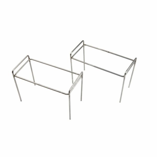 Krom Kaplama Kebap Tahtası Çift Ayak 22x15x10 cm