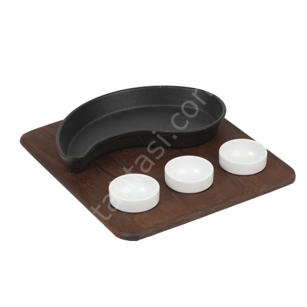 Üç Sosluklu Döküm Set 25x28 cm